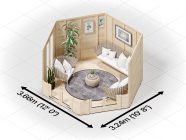 Wooden Hexagonal Garden Summer House 3.5m x 3m Interior