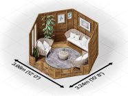 Pressure Treated Wooden Hexagonal Summer House 3.5m x 3m Interior