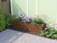 Raised Garden Bed Planter with Flowers 1.8m x 0.6m x 0.4m Composite Timber Effect