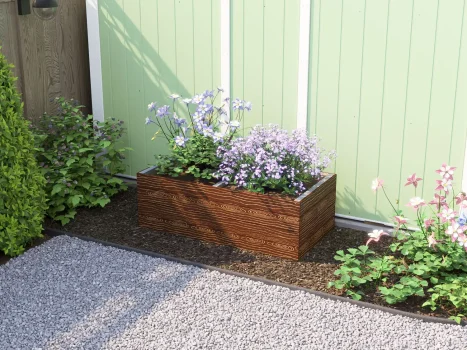 Timber Effect Garden Bed Planter 1200mm x 600mm x 400mm
