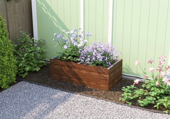 Timber Effect Garden Bed Planter 1200mm x 600mm x 400mm