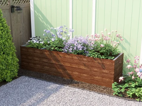 Timber Effect Garden Bed Planter 2400mm x 600mm x 600mm