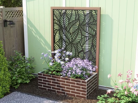 Brick Effect Garden Bed Planter with Decorative Screen 1200mm x 600mm x 400mm