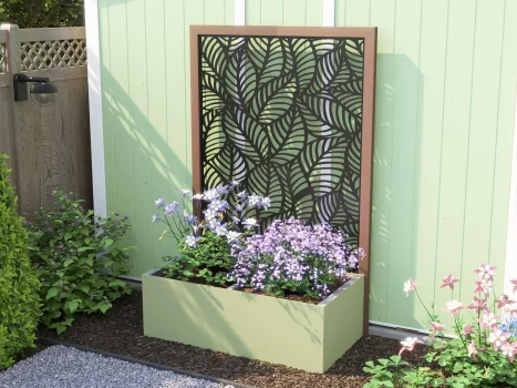 Green Garden Bed Planter with Decorative Screen 1200mm x 600mm x 400mm