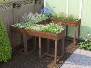 Composite Timber Effect Elevated Garden Bed Planter with Flowers