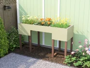 1.8m x 0.6m Composite Painted Green Elevated Garden Bed Planter with Flowers