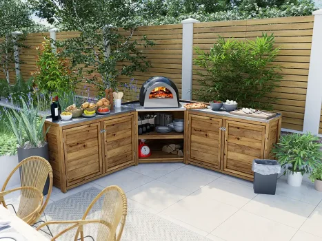 Garden Kitchen Unit J-Configuration