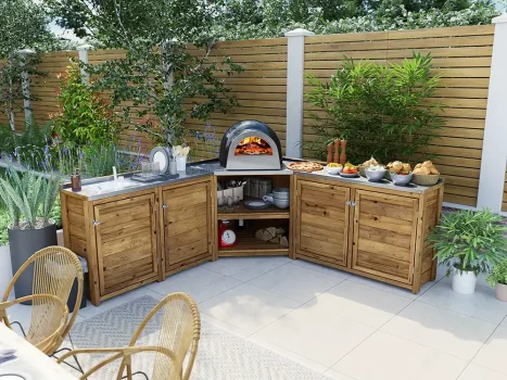Garden Kitchen with Left Side Sink Unit II