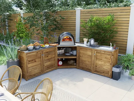 Garden Kitchen with Right Side Sink Unit II
