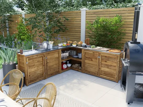 Garden Kitchen with Left Side Sink Unit III