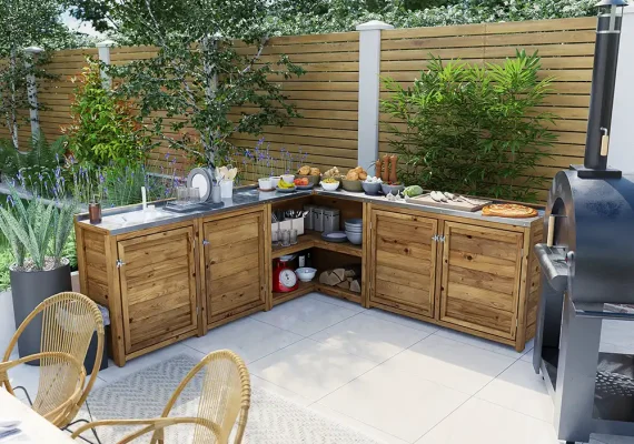 Garden Kitchen with Left Side Sink Unit III