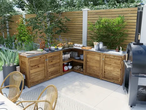 Garden Kitchen with Right Side Sink Unit III