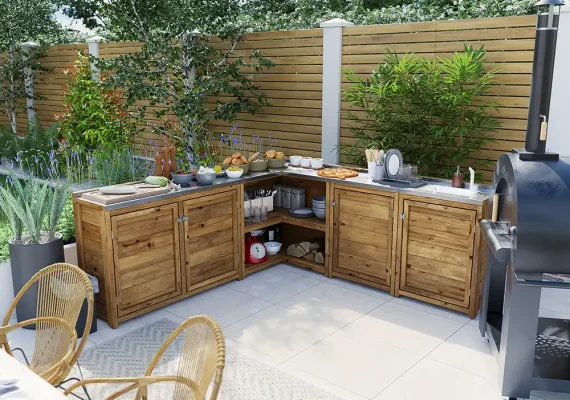 Garden Kitchen with Right Side Sink Unit III