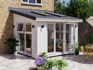 3m x 3m Rendered Addroom with Skylights White uPVC Painted Fascia