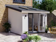 3m x 3m Rendered Addroom with Skylights Grey uPVC Painted Fascia