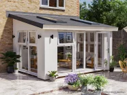 4m x 3m Rendered Addroom with Skylights White uPVC Painted Fascia