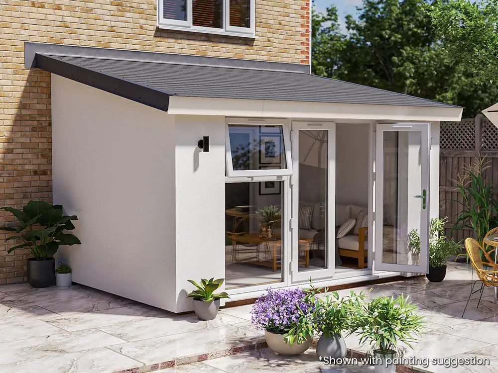 4m x 3m Rendered Addroom Grey uPVC Night