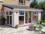 5m x 3m Rendered Addroom Fully Glazed White uPVC Painted Fascia
