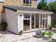 5m x 3m Rendered Addroom White uPVC Painted Fascia