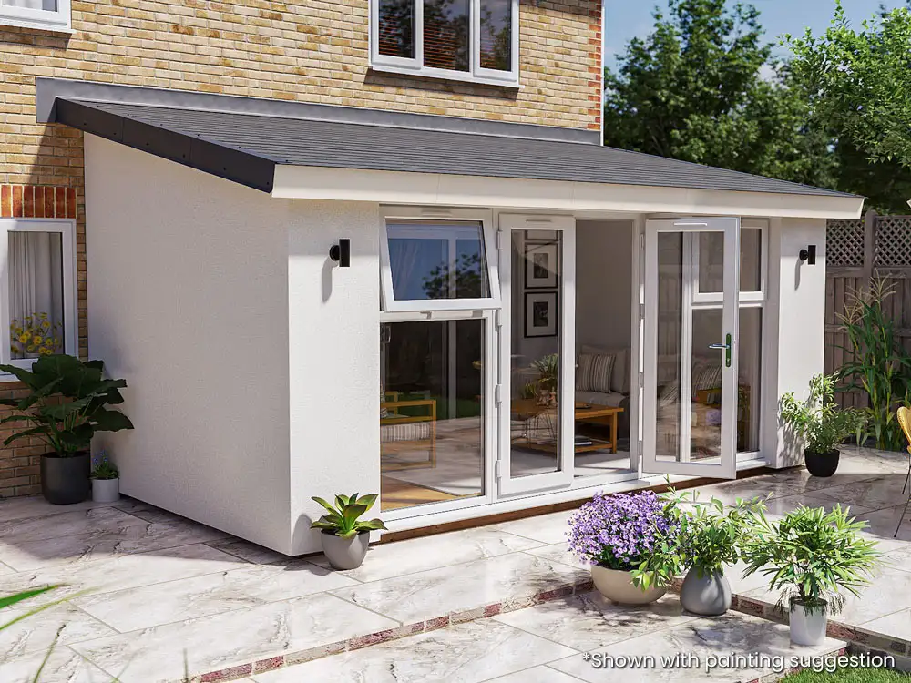 5m x 3m Rendered Addroom Grey uPVC Night
