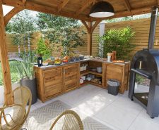 Outdoor Kitchen Gazebo L Configuration