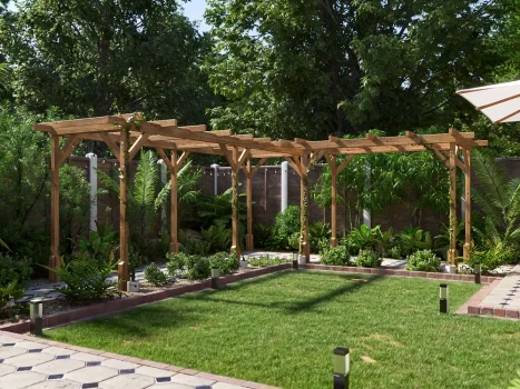 Pressure Treated Utopia Walkway Infinity Corner Pergola