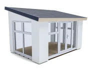 4m x 3m Rendered Addroom Fully Glazed White uPVC