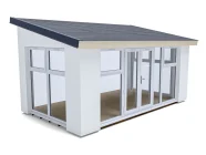 5m x 3m Rendered Addroom Fully Glazed White uPVC