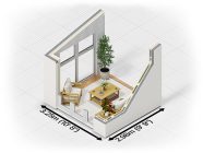 3m x 3m Rendered Addroom Interior Cutaway