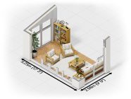 5m x 3m Rendered Addroom Interior Cutaway