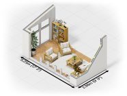 5m x 3m Rendered Addroom Interior Cutaway